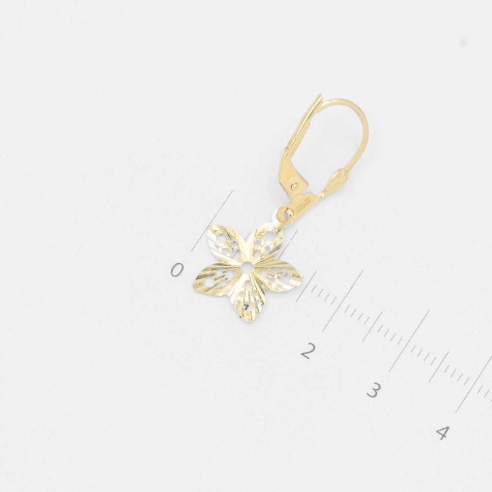 Grapa de Oro 14k Flor de Calado Especial con Diamantado mod. 7764