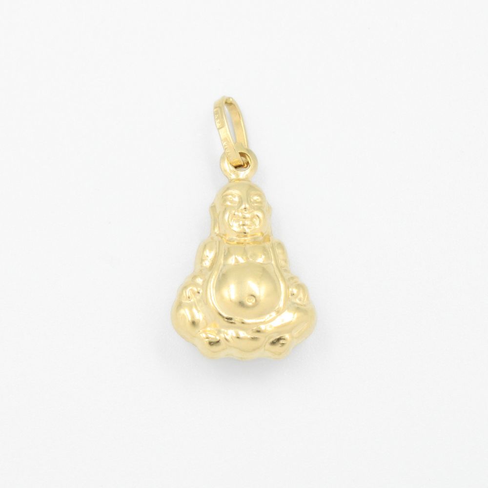 Dije de Oro 14k Buda Reluciente de Estilo Inflado Hueco mod. 9241