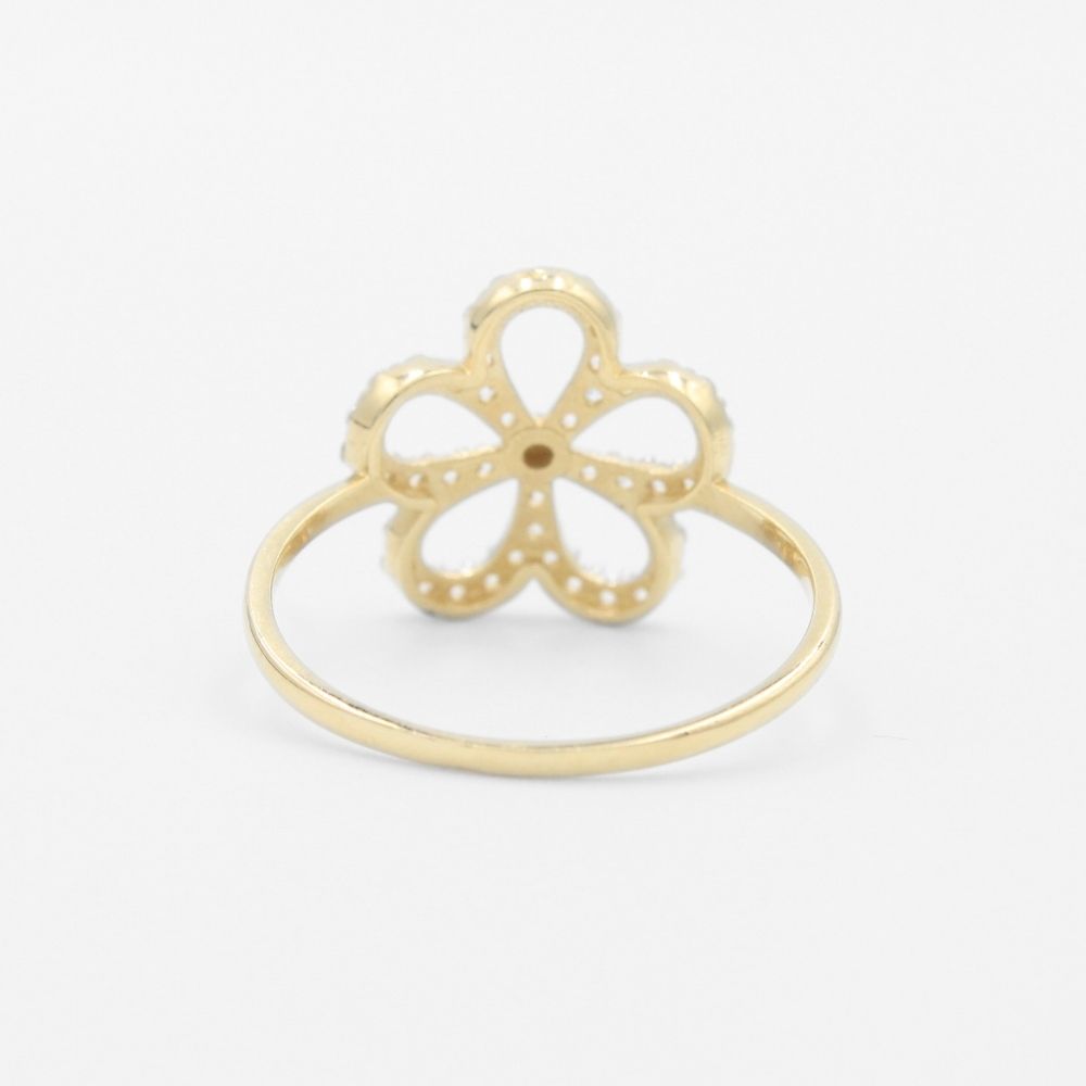 Anillo de Oro 14k Margarita de Zirconias Finas mod. 9584