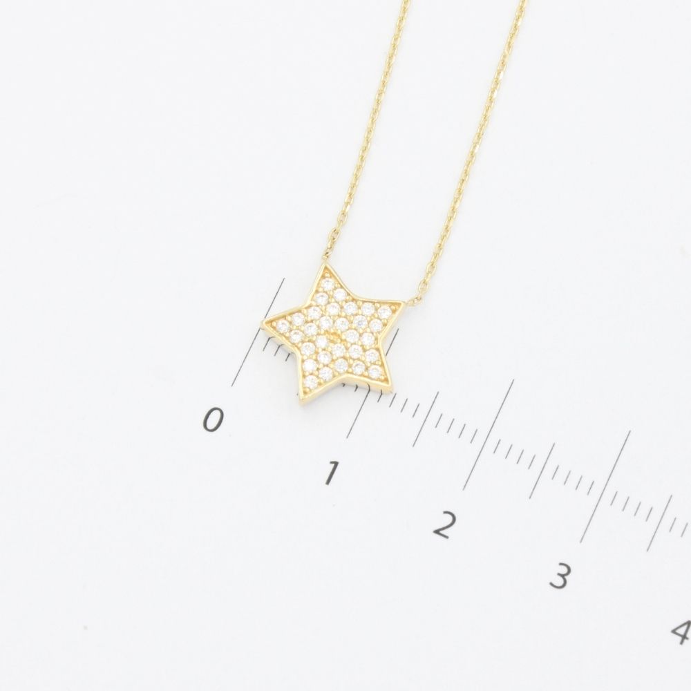 Gargantilla de Oro 14k con Estrella Incrustada con Zirconias Brillantes mod. 9631