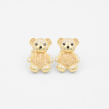 Arete de Oro 14k Ositos Incrustados con Zirconias mod. 9063