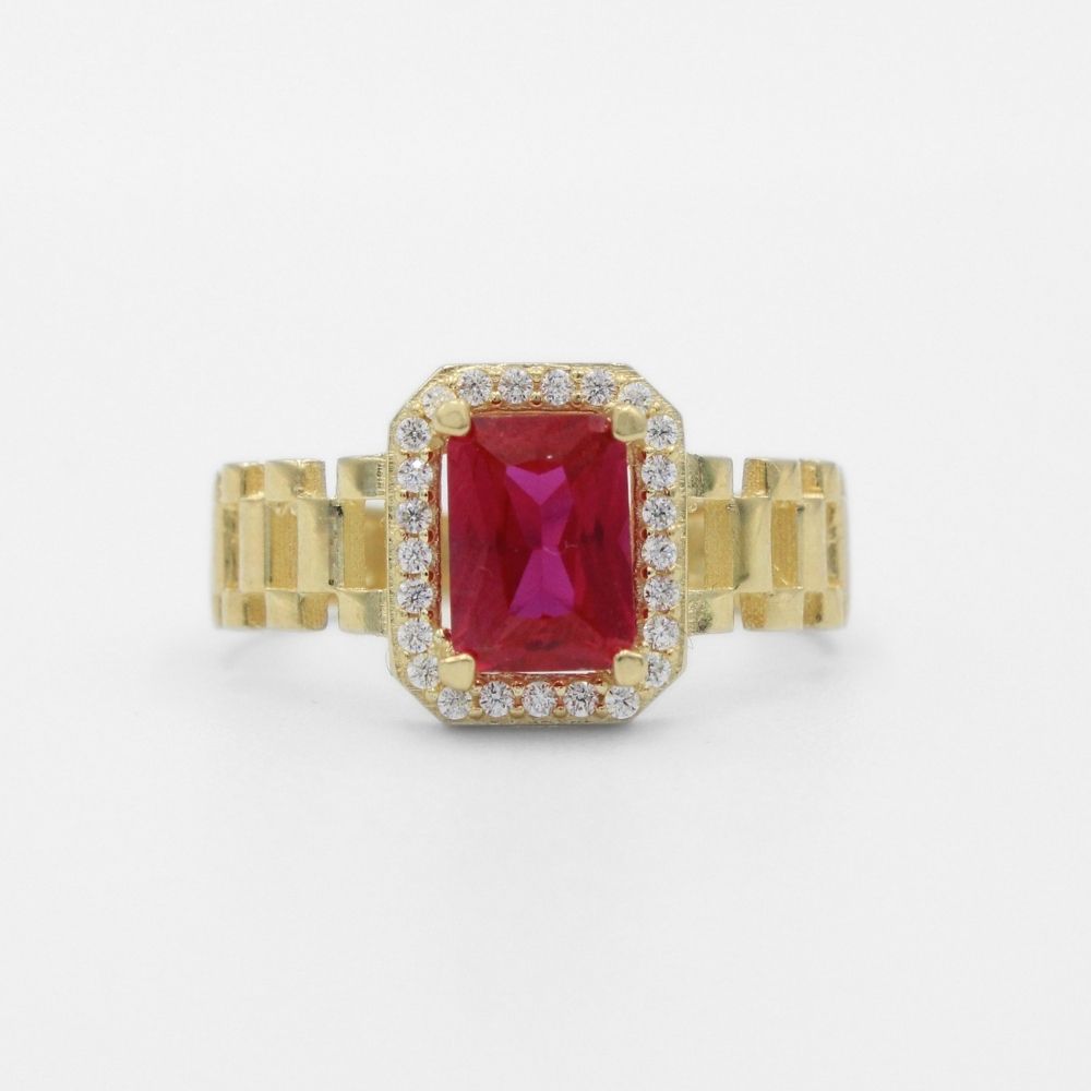 Anillo de Oro 14k Diseño Especial con Zirconias de Corte Fino mod. 9729