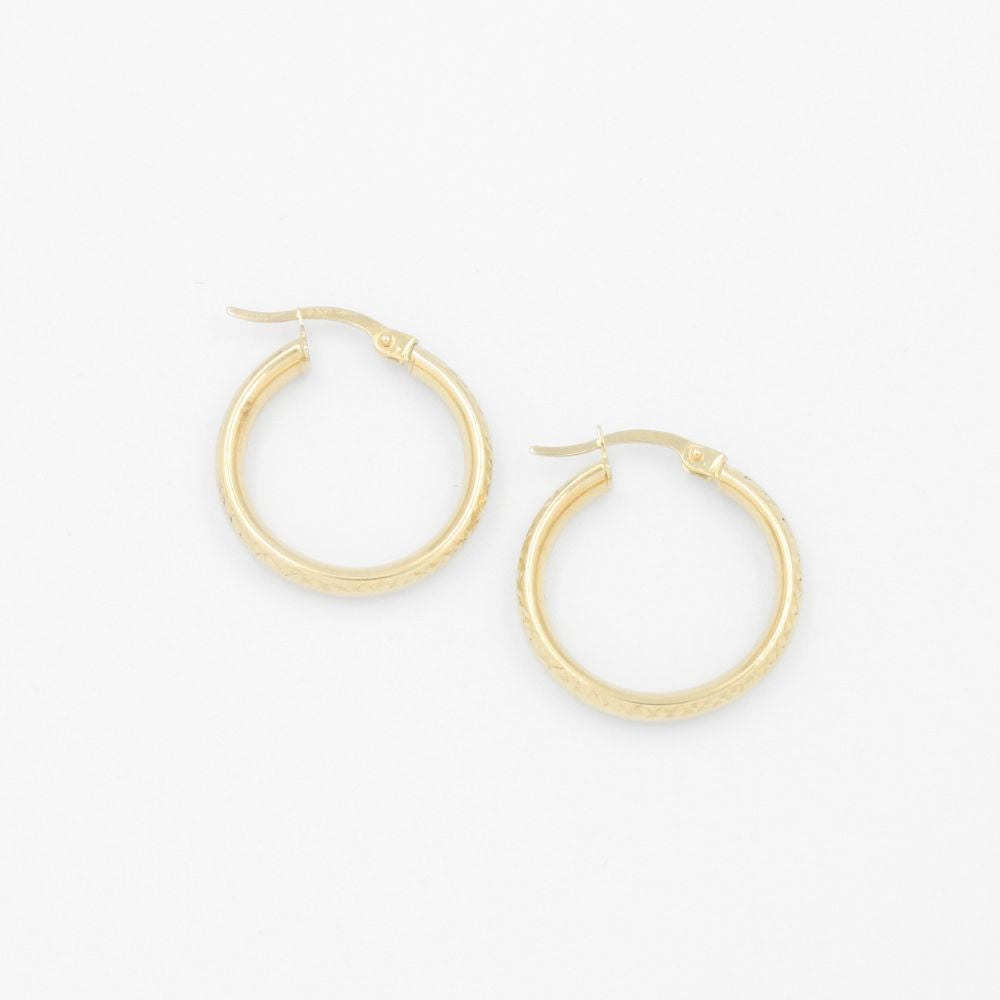 Arracada de Oro 14k Diseño Circular con Diamantado mod. 9262