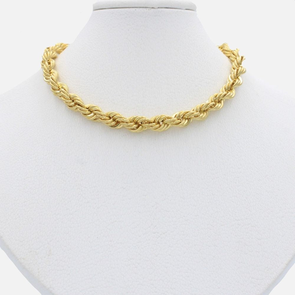 Cadena de Oro 14k Tejido Torzal Grande Hueca mod. 9904