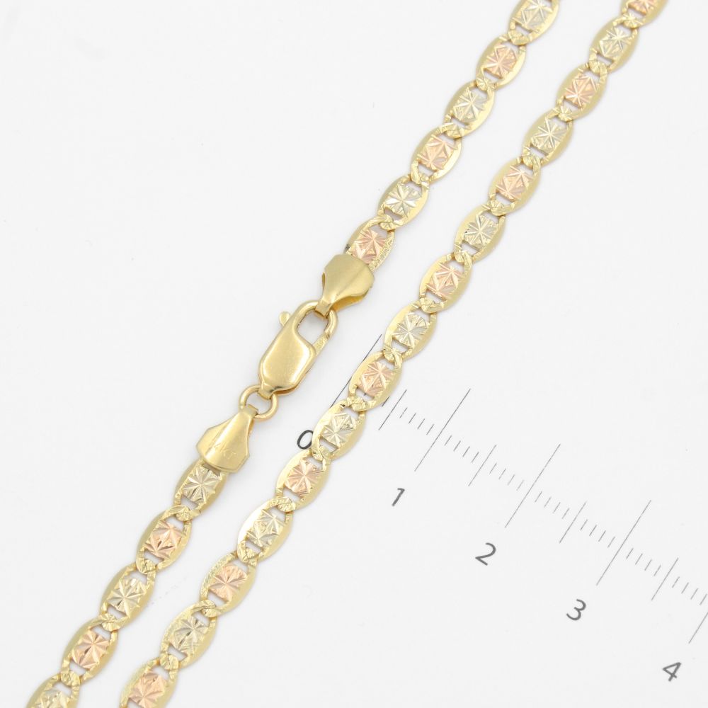 Cadena de Oro 14k Tejido Navaja con Diamantado Especial mod. 8879
