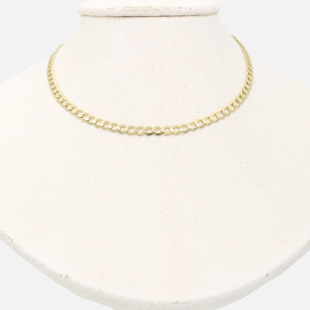 Cadena de Oro 14k Tejido Barbado Sólido Brillante mod. 9499