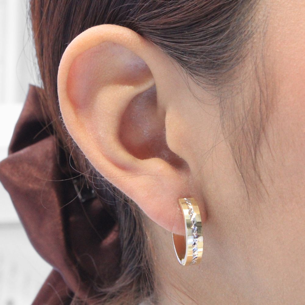 Grapa de Oro 14k Estilo Elegante con Diamantado Central mod. 8342