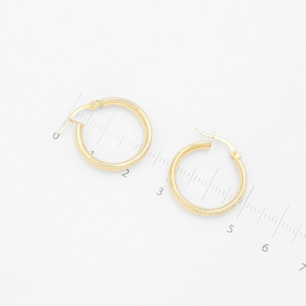 Arracada de Oro 14k Diseño Circular con Diamantado mod. 9262