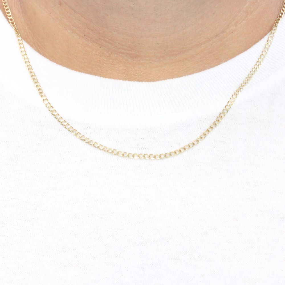 Cadena de Oro 14k Tejido Barbado Sólido Brillante mod. 9499