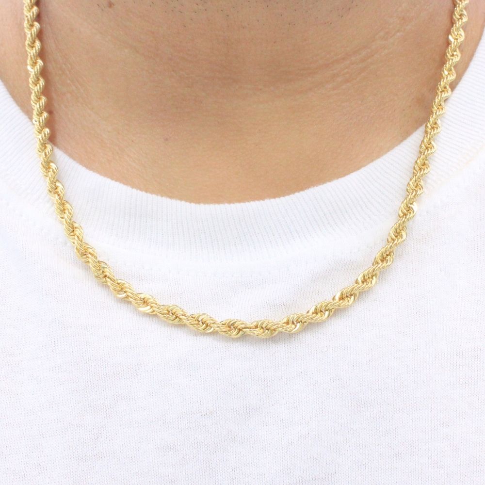 Cadena de Oro 14k Tejido Torzal Grande Hueca mod. 9904