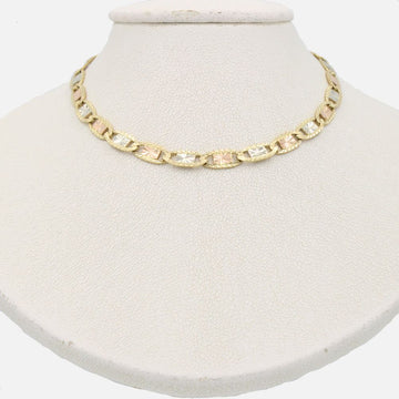 Cadena de Oro 14k Tejido Navaja con Marco Diamantado Especial mod. 8880