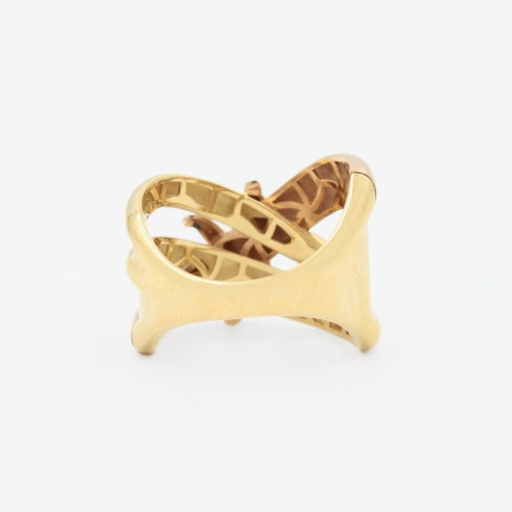 Anillo de Oro 14k Hueco Estilo Chunky de Diseño Enlazado mod. 9074
