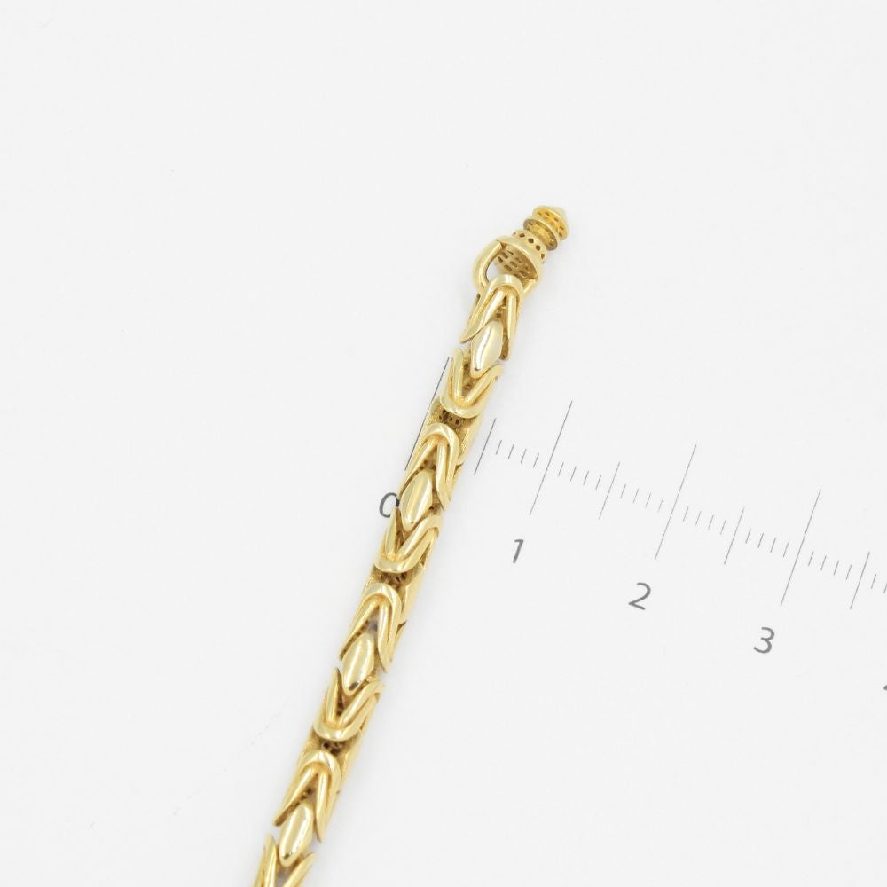 Pulsera Mónaco Chain 14k Modelo Rey Round Hueco con Broche Pavé mod. 8798