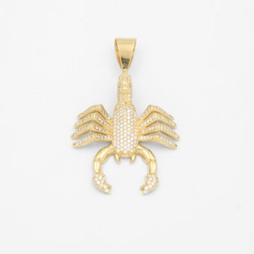 Dije de Oro 14k Diseño de Escorpion Extra con Incrutación de Zirconias mod. 9434