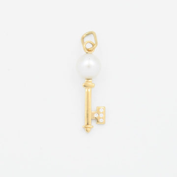 Dije de Oro 14k con Diseño de Llave con Incrustación de Perla mod. 9125