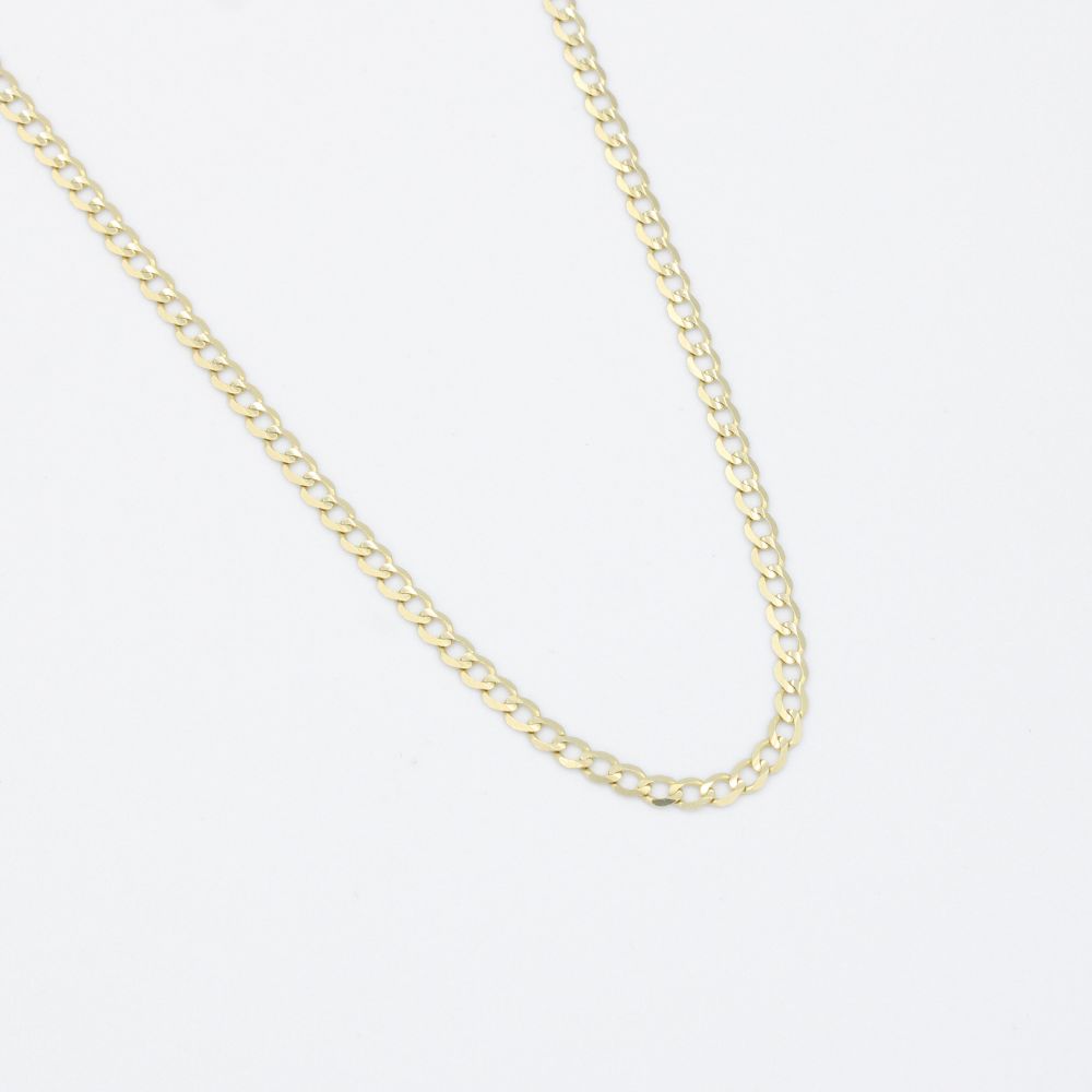Cadena de Oro 14k Tejido Barbado Sólido Brillante mod. 9499