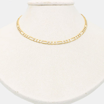 Cadena de Oro 14k Tejido 3x1 con Diamantado Blanco de Diseñó Sólido mod. 8931