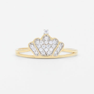 Anillo XV Años de Oro 14k  Diseño de Corona Ral con Incrustaciones de Zirconias Finas mod. 9554