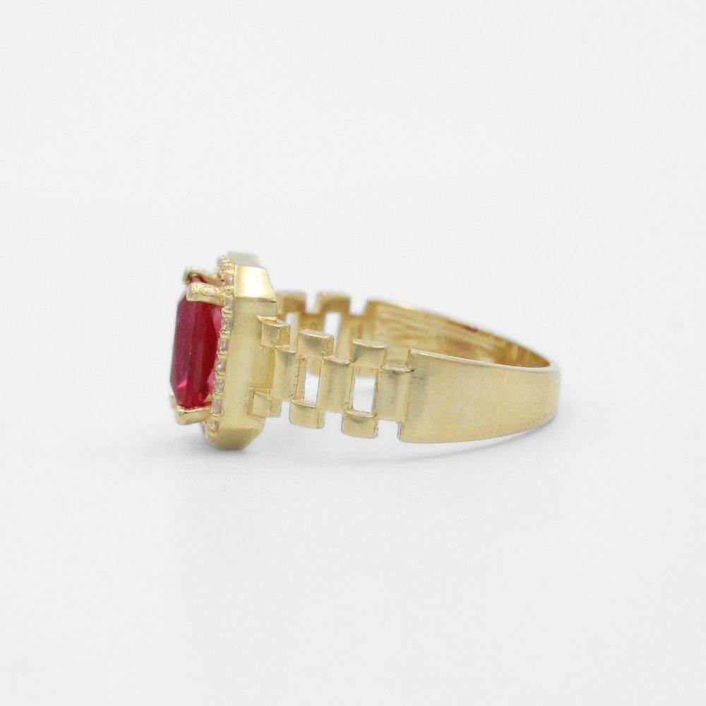 Anillo de Oro 14k Diseño Especial con Zirconias de Corte Fino mod. 9729