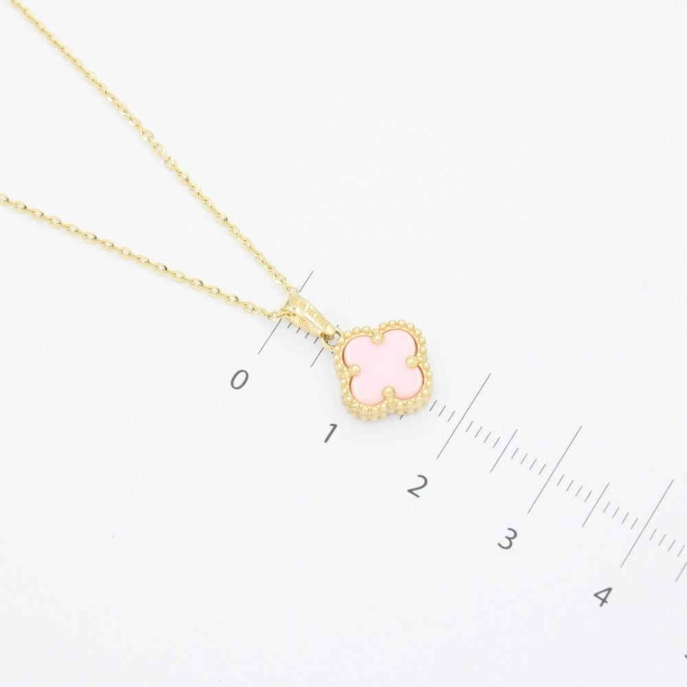 Gargantilla de Oro 14k Trébol de Jaspe Rosa mod. 9564