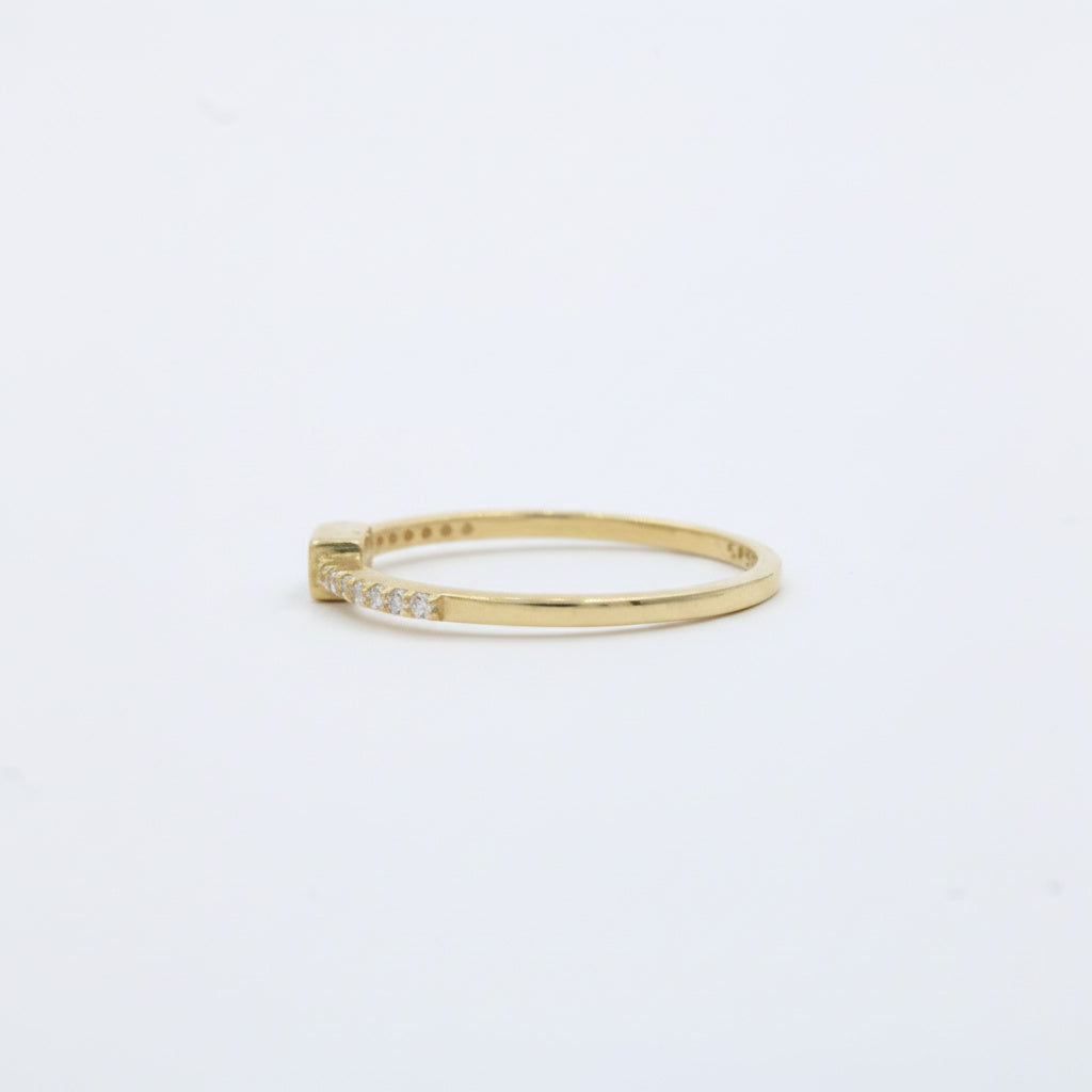 Anillo de Oro 14k de Diseño Fino con Ojo Turco y Zirconias mod. 10007