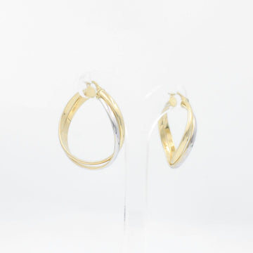 Arracada de Oro 14k Diseño Tubular Grande Combinado mod. 9263