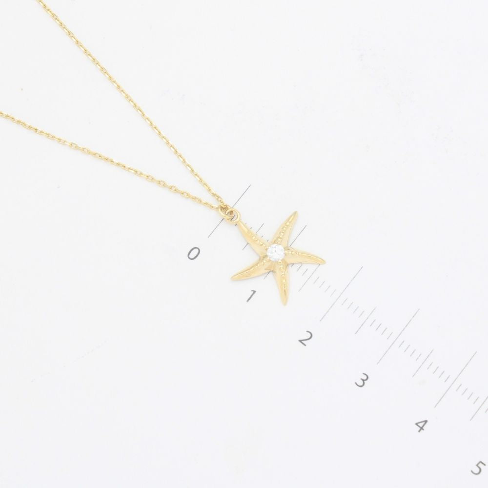 Gargantilla de Oro 14k Estrella de Mar con Centro de Zirconia mod. 9337