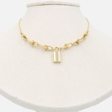 Gargantilla de Oro 14k Candado Elegante de Estilo Hueco mod. 8576