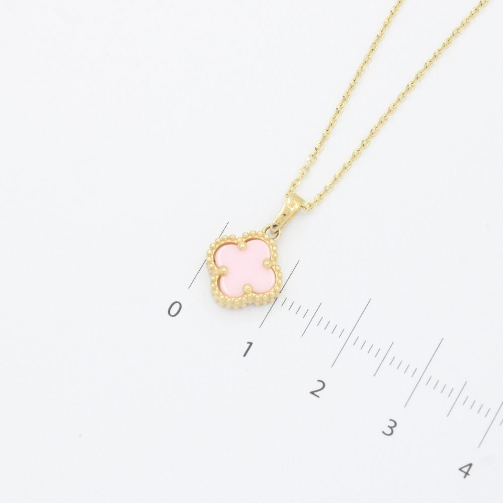 Gargantilla de Oro 14k Trébol de Jaspe Rosa mod. 9564