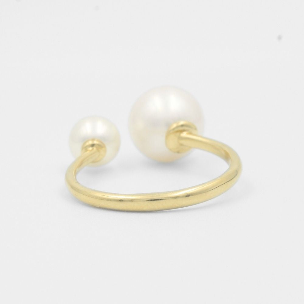Anillo de Oro 14k de Diseño Abierto con Perlas Naturales mod. 7721