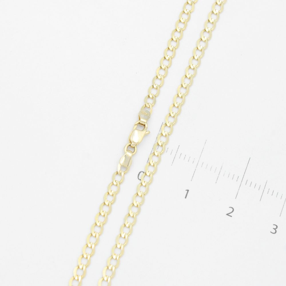Cadena de Oro 14k Tejido Barbado Sólido Brillante mod. 9499
