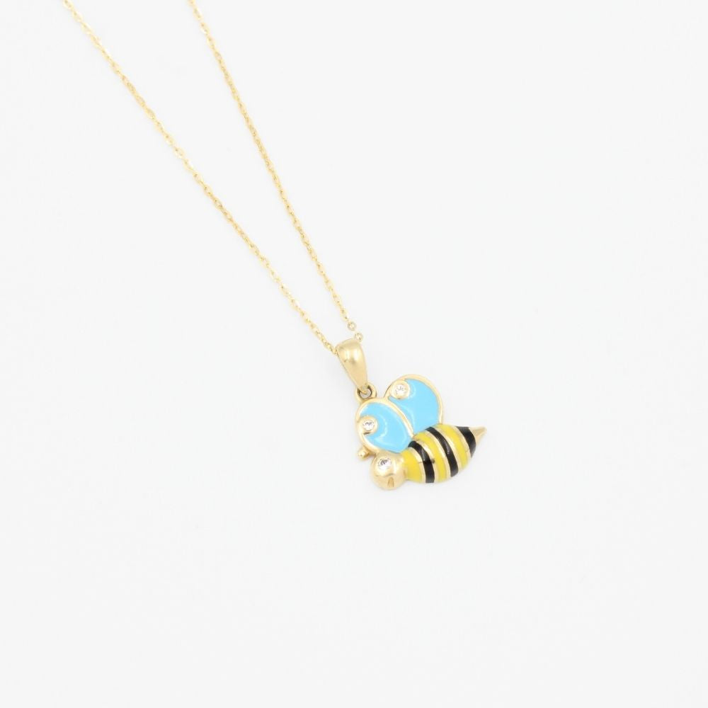Coordinado de Oro 14k Diseño de Abeja con Zirconias mod. 8978