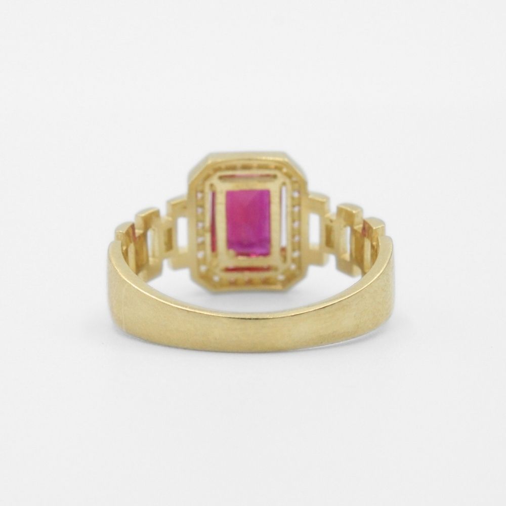 Anillo de Oro 14k Diseño Especial con Zirconias de Corte Fino mod. 9729