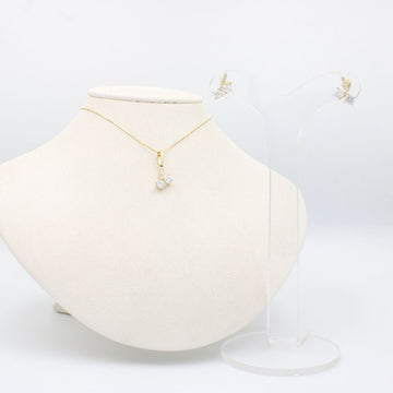 Coordinado de Oro 14k Diseño Fino con Zirconias Brillantes mod. 8594