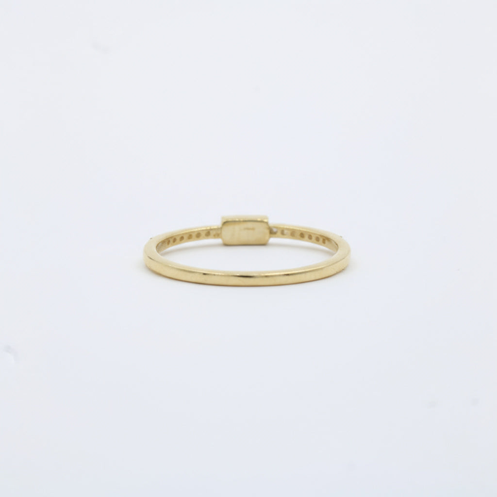 Anillo de Oro 14k de Diseño Fino con Ojo Turco y Zirconias mod. 10007