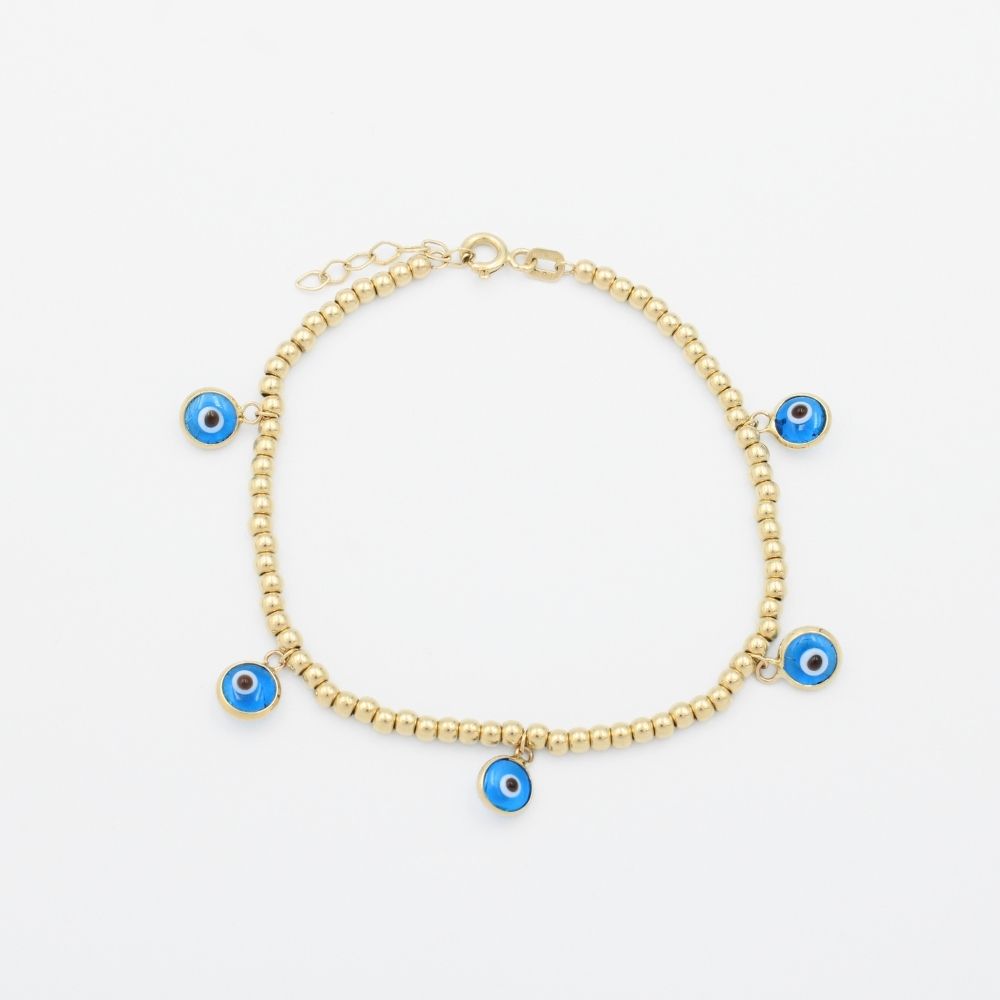 Pulsera de Oro 14k con Ojos Turcos mod. 9010