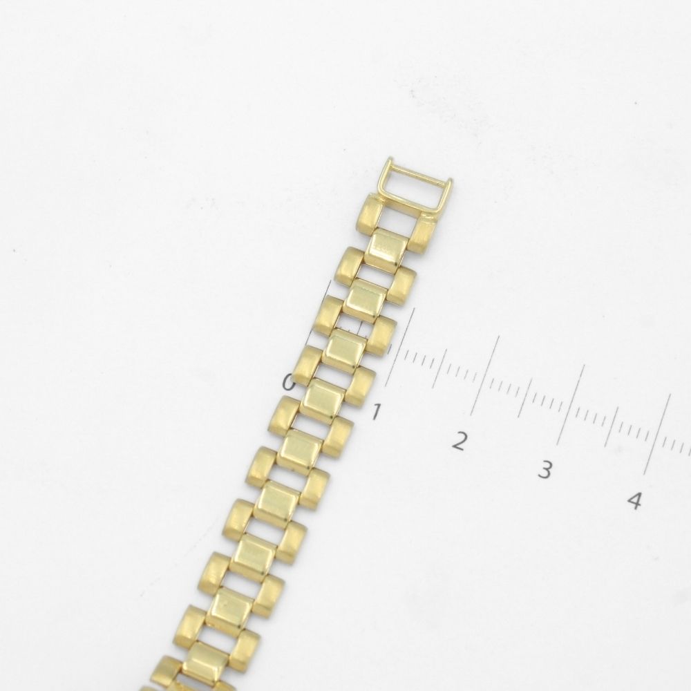 Pulsera de Oro 14k Tejido Ensamblado Hueco con Detalles en Tono Mate mod. 9804