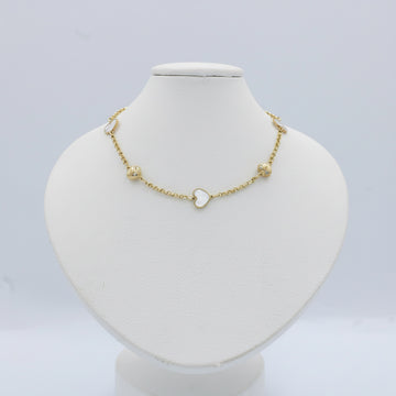 Gargantilla de Oro 14k Diseño de Corazones con Madre Perla mod. 10070