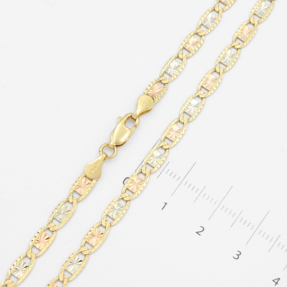 Cadena de Oro 14k Tejido Navaja con Marco Diamantado Especial mod. 8880