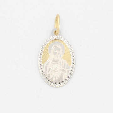 Medalla de Oro 14k Sagrado Corazón con Diamantado mod. 9520