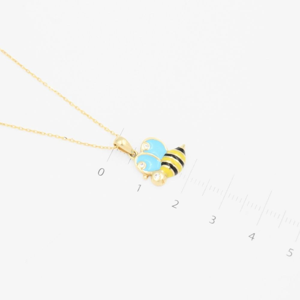 Coordinado de Oro 14k Diseño de Abeja con Zirconias mod. 8978