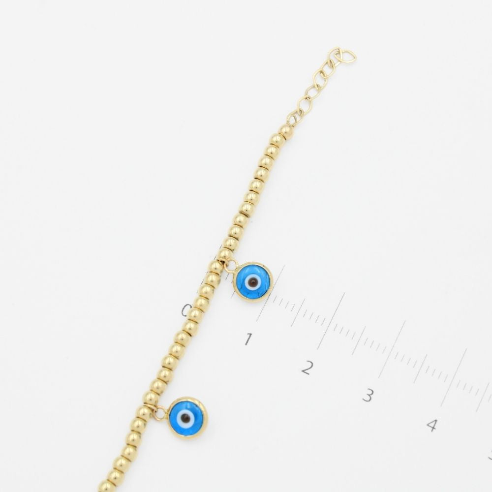 Pulsera de Oro 14k con Ojos Turcos mod. 9010