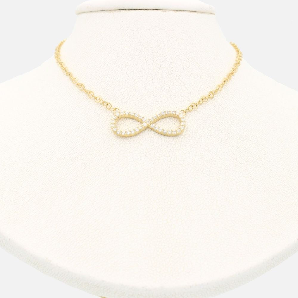 Gargantilla de Oro 14k Infinito de Zirconias mod. 9633