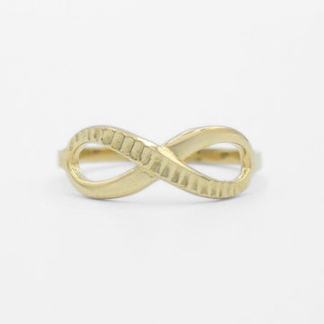Anillo de Oro 14k Infinito con Diseño Martillado mod. 9730