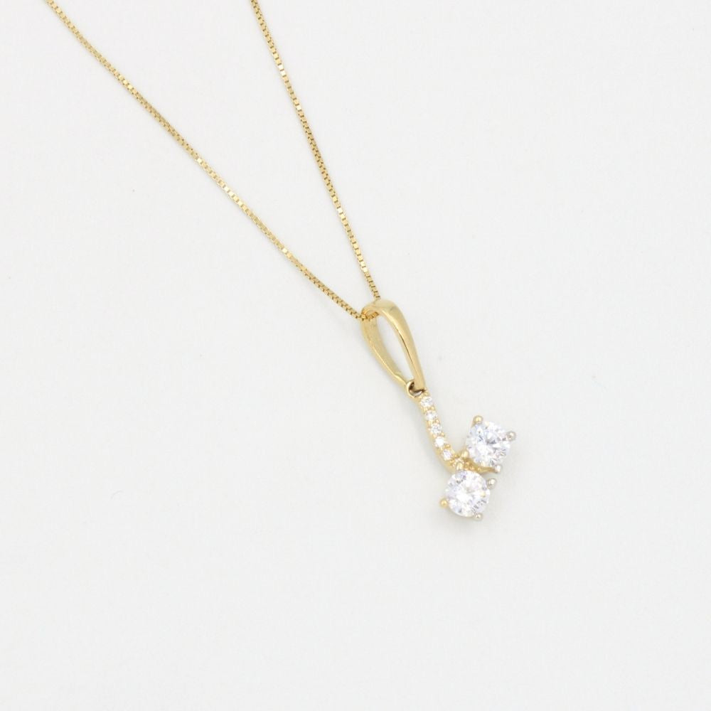 Coordinado de Oro 14k Diseño Fino con Zirconias Brillantes mod. 8594