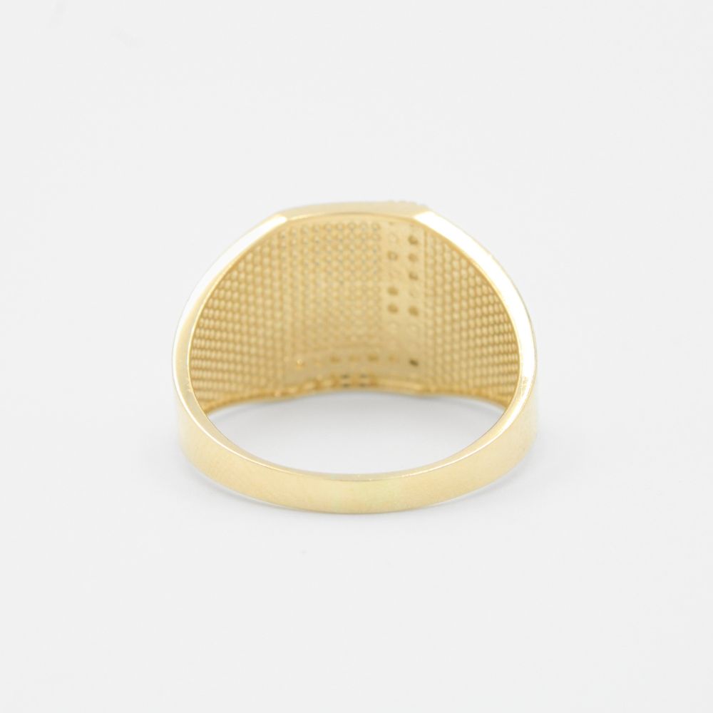 Anillo de Oro 14k con Letra L Incrustada con Zirconias mod. 8809