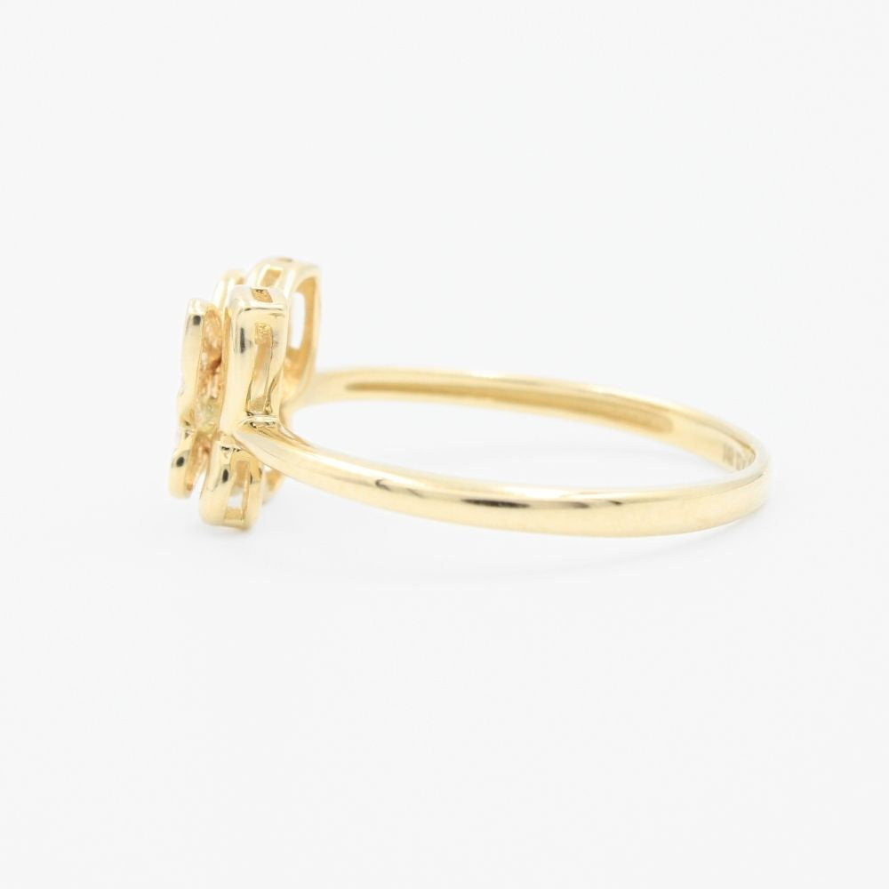 Anillo de Oro 14k de Diseño de Mariposa Liso Incrustado de Zirconias mod. 9276