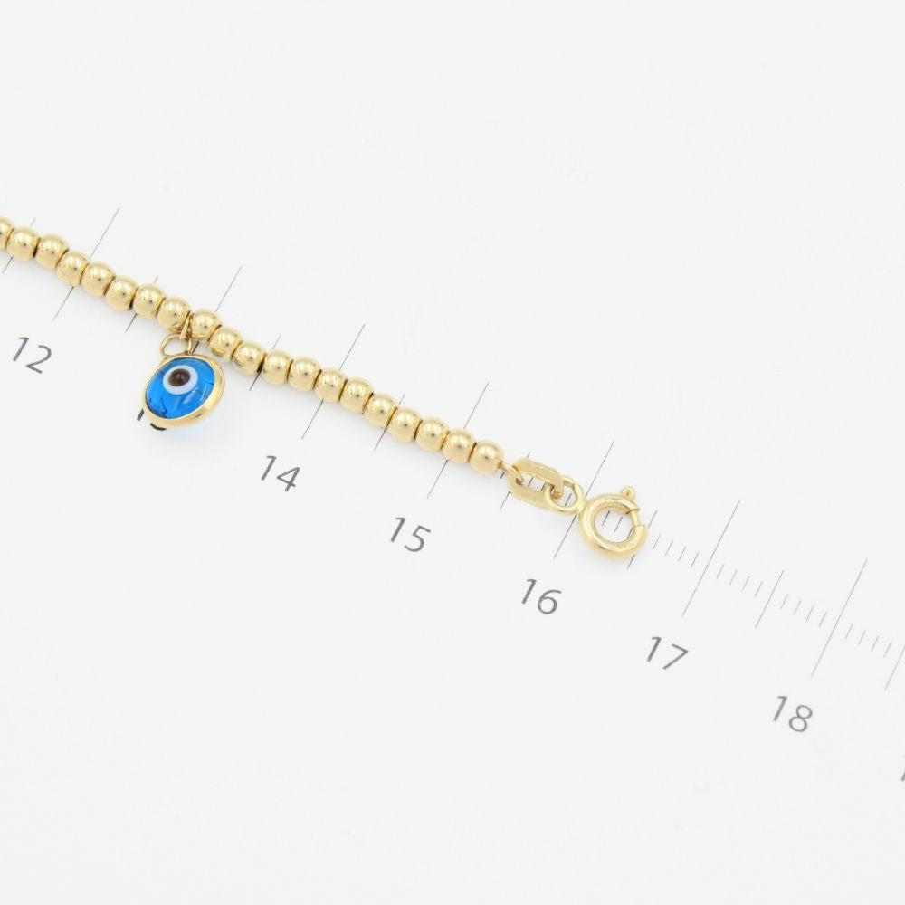 Pulsera de Oro 14k con Ojos Turcos mod. 9010