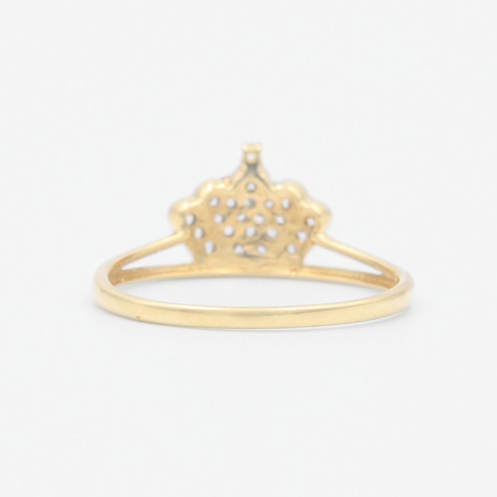 Anillo XV Años de Oro 14k  Diseño de Corona Ral con Incrustaciones de Zirconias Finas mod. 9554