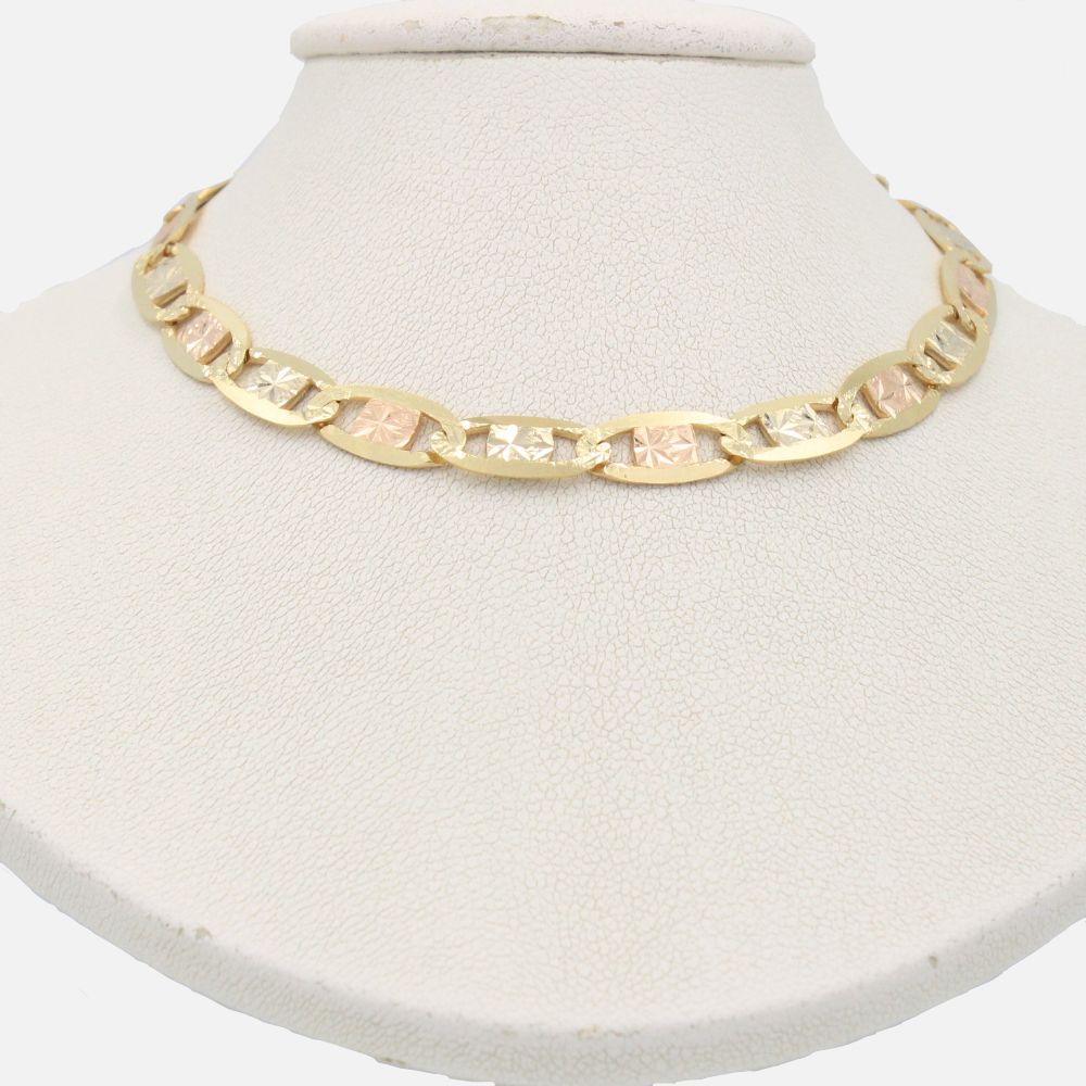 Cadena de Oro 14k Tejido Navaja Especial con Diamantado Fino mod. 8881